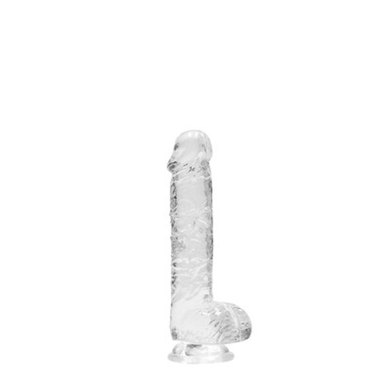 DILDO REALISTA CON TESTICULOS CRYSTAL CLEAR 6 /15 CM TRANSPARENTE REALROCK - Imagen 7