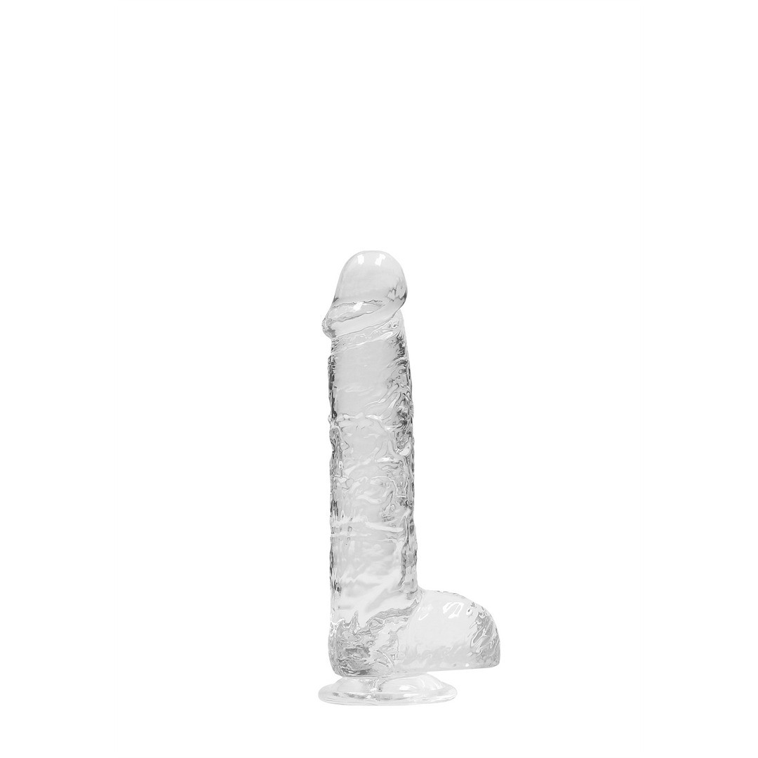 DILDO REALISTA CON TESTICULOS CRYSTAL CLEAR 6 /15 CM TRANSPARENTE REALROCK - Imagen 3