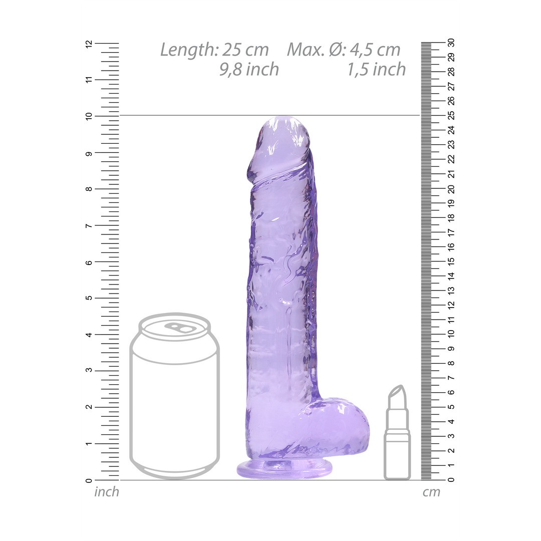 DILDO REALISTA CON TESTICULOS CRYSTAL CLEAR 9 /23 CM REALROCK - Imagen 6
