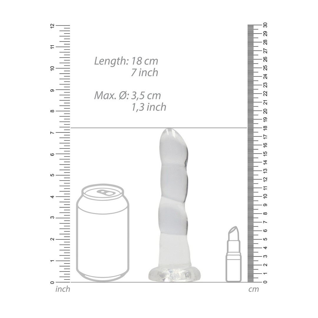DILDO NON-REALISTIC CRYSTAL CLEAR 7 /17 CM REALROCK - Imagen 4