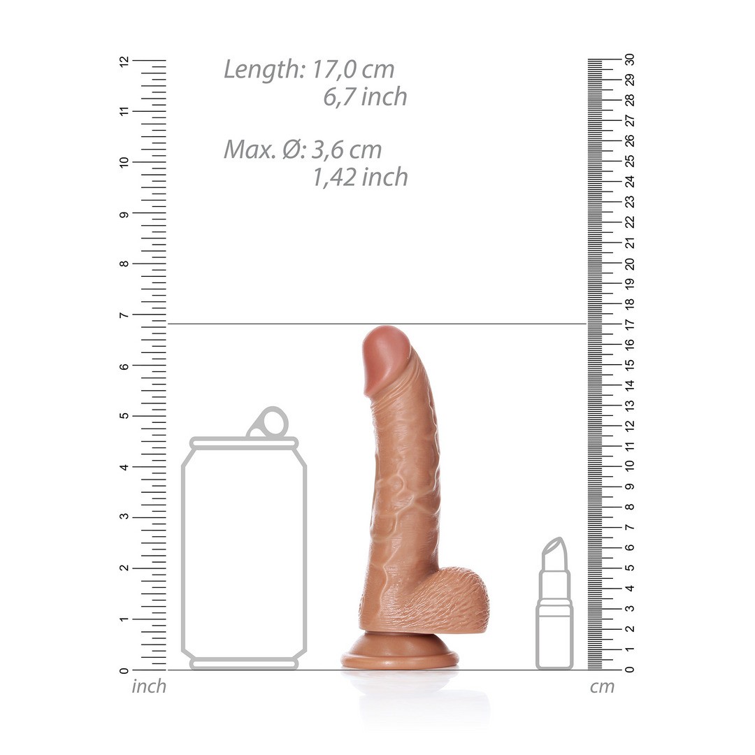DILDO REALISTA CON TESTICULOS CURVED 6 /15.5 CM REALROCK - Imagen 6