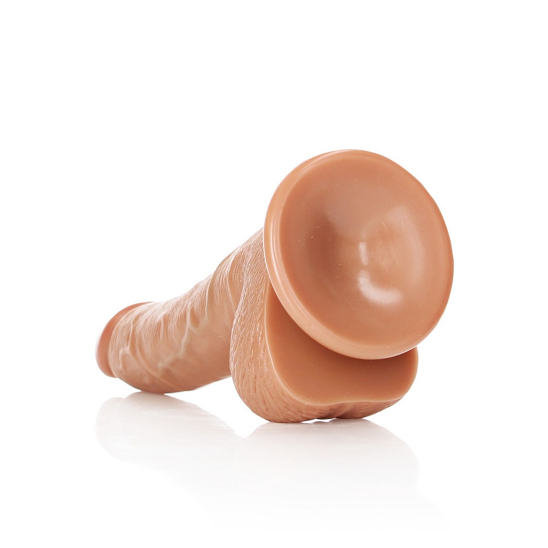 DILDO REALISTA CON TESTICULOS CURVED 7 /18CM REALROCK - Imagen 5