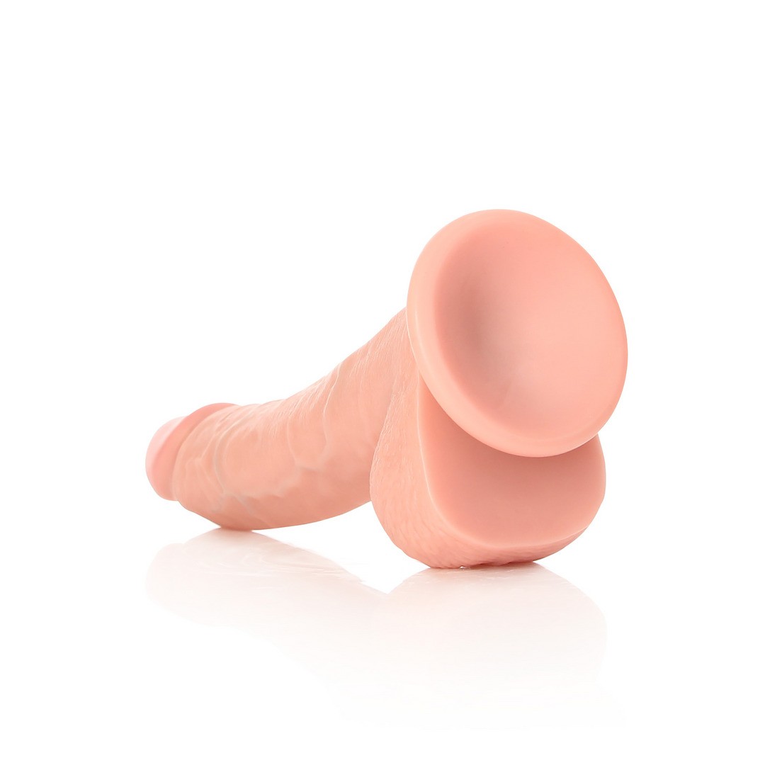 DILDO REALISTA CON TESTICULOS CURVED 8 /20.5 CM FLESH REALROCK - Imagen 5