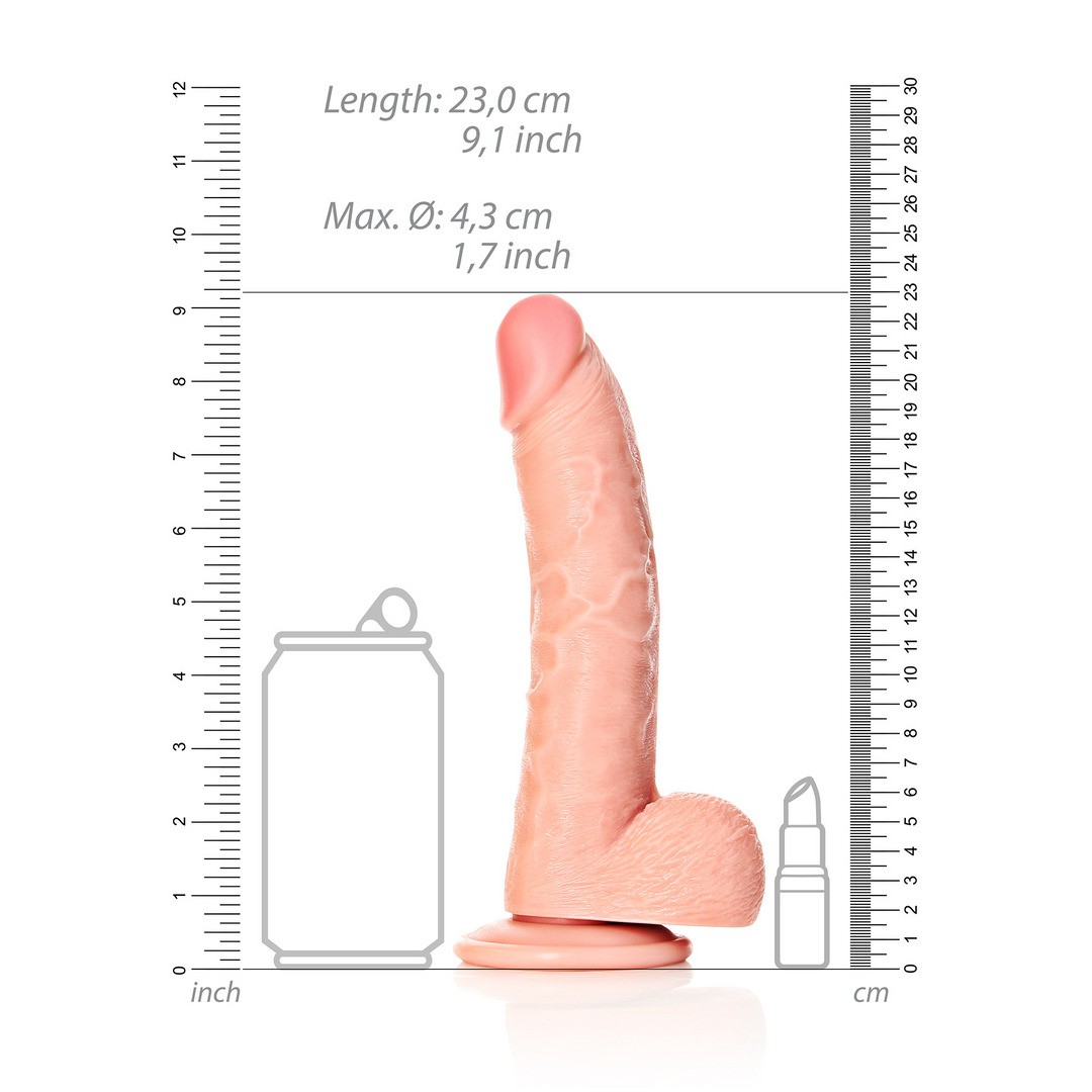 DILDO REALISTA CON TESTICULOS CURVED 8 /20.5 CM FLESH REALROCK - Imagen 6
