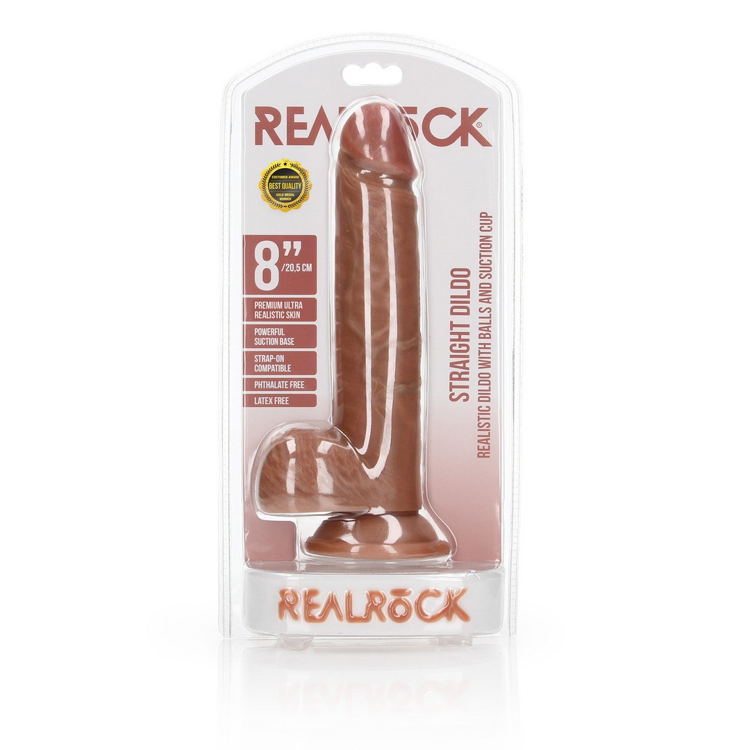DILDO REALISTA CON TESTICULOS STRAIGHT 8 /20.5 CM REALROCK