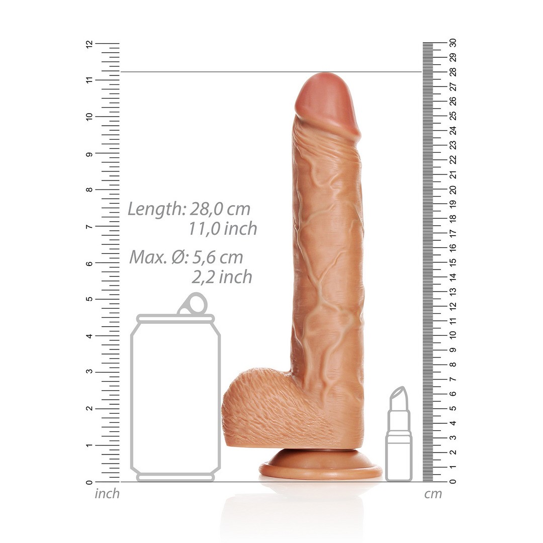 DILDO REALISTA CON TESTICULOS STRAIGHT 10 /25.5 CM REALROCK - Imagen 6