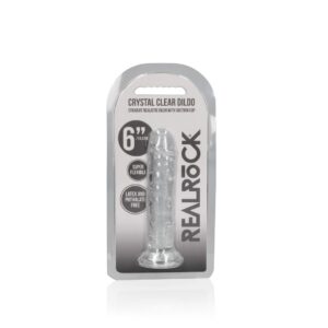 DILDO STRAIGHT REALISTIC CRYSTAL CLEAR 6 /14.5 CM TRANSPARENTE REALROCK