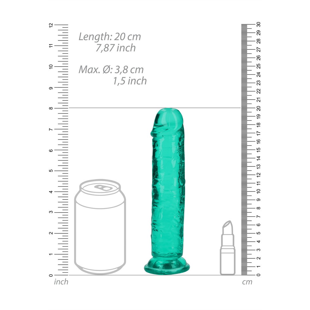 DILDO STRAIGHT REALISTIC CRYSTAL CLEAR 7 /18 CM VERDE REALROCK - Imagen 6