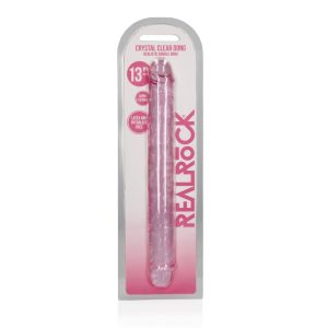 DILDO DOBLE CRYSTAL CLEAR 13 /34 CM ROSA REALROCK