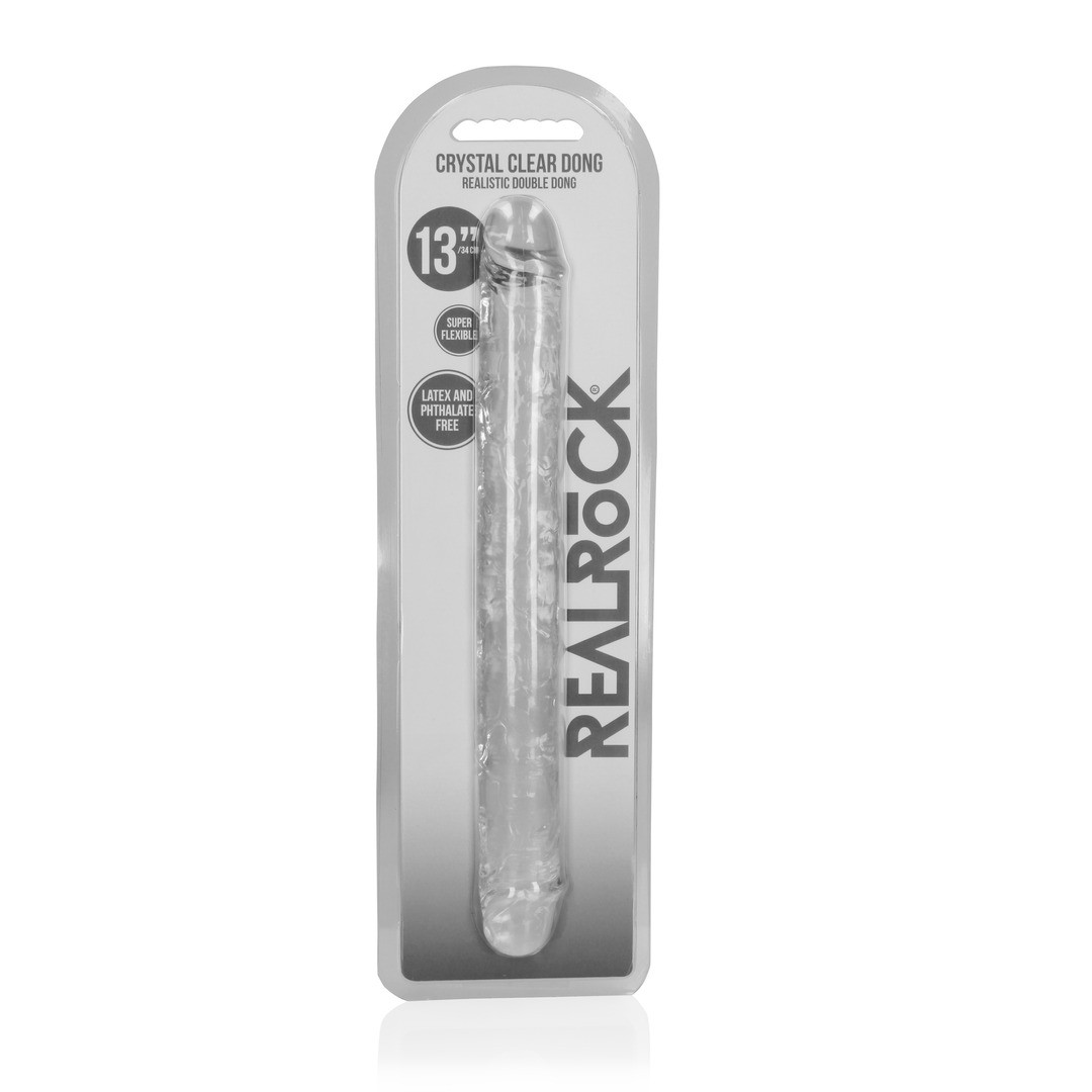 DILDO DOBLE CRYSTAL CLEAR 13 /34 CM TRANSPARENTE REALROCK