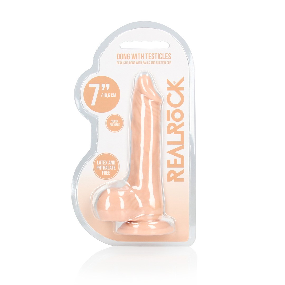 DILDO CON TESTÍCULOS 7 /17 CM REALROCK