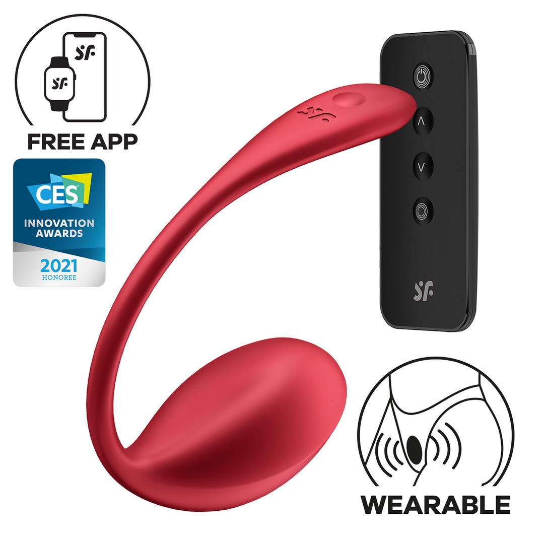 HUEVO VIBRADOR CON APLICACIÓN SHINY PETAL CONNECT APP ROJO SATISFYER - Imagen 7