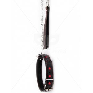 COLLAR Y CORREA CON CORAZONES ARGUS FETISH ARGUS TOYS