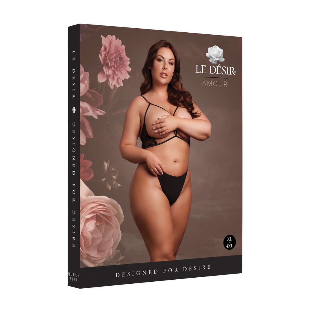 SUJETADOR TRIANGLE CON ENCAJE NEGRO TALLA QUEEN LE DÉSIR - Imagen 7