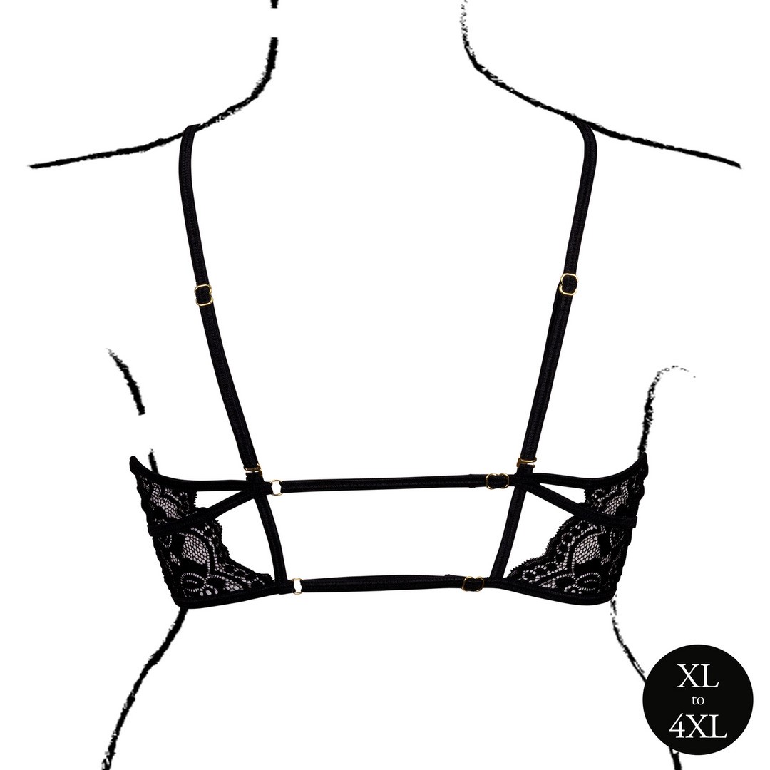 SUJETADOR TRIANGLE CON ENCAJE NEGRO TALLA QUEEN LE DÉSIR - Imagen 5