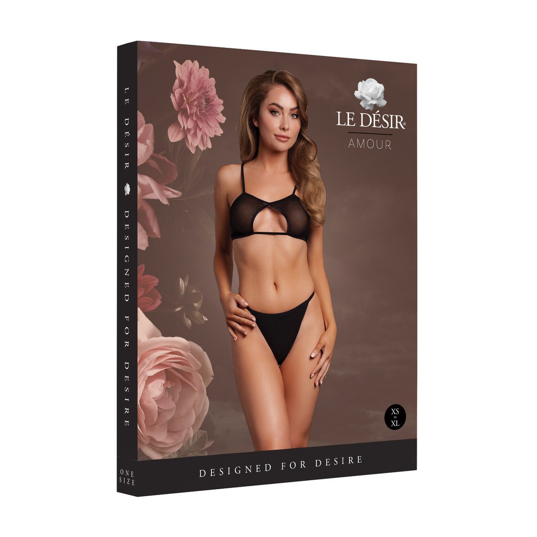 SUJETADOR KEYHOLE MESH NEGRO LE DÉSIR - Imagen 7