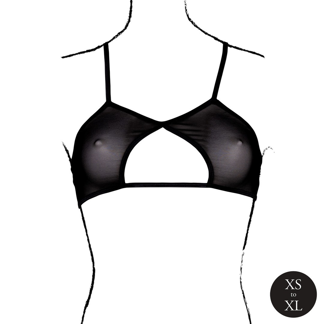 SUJETADOR KEYHOLE MESH NEGRO LE DÉSIR - Imagen 4