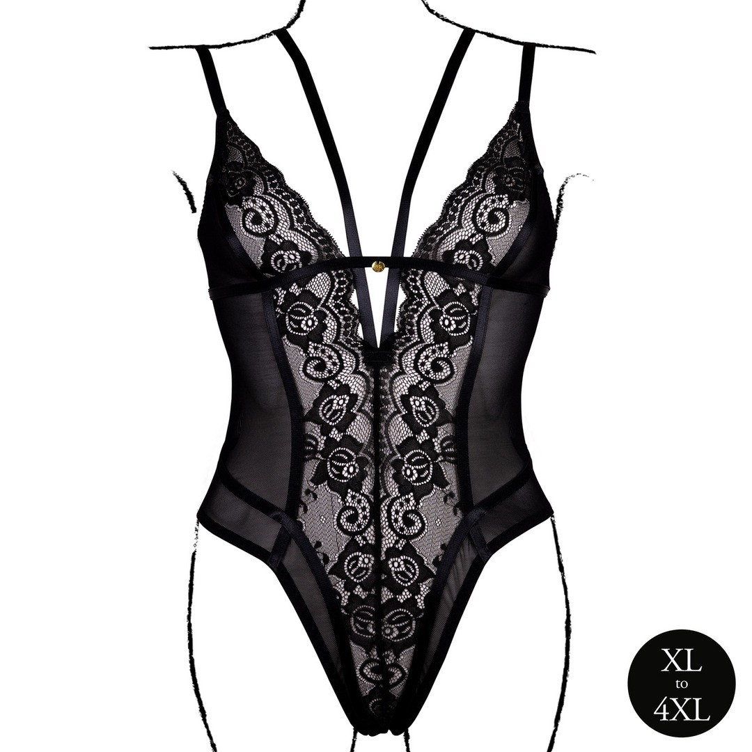 BODY WIRELESS LACE NEGRO TALLA QUEEN LE DÉSIR - Imagen 4
