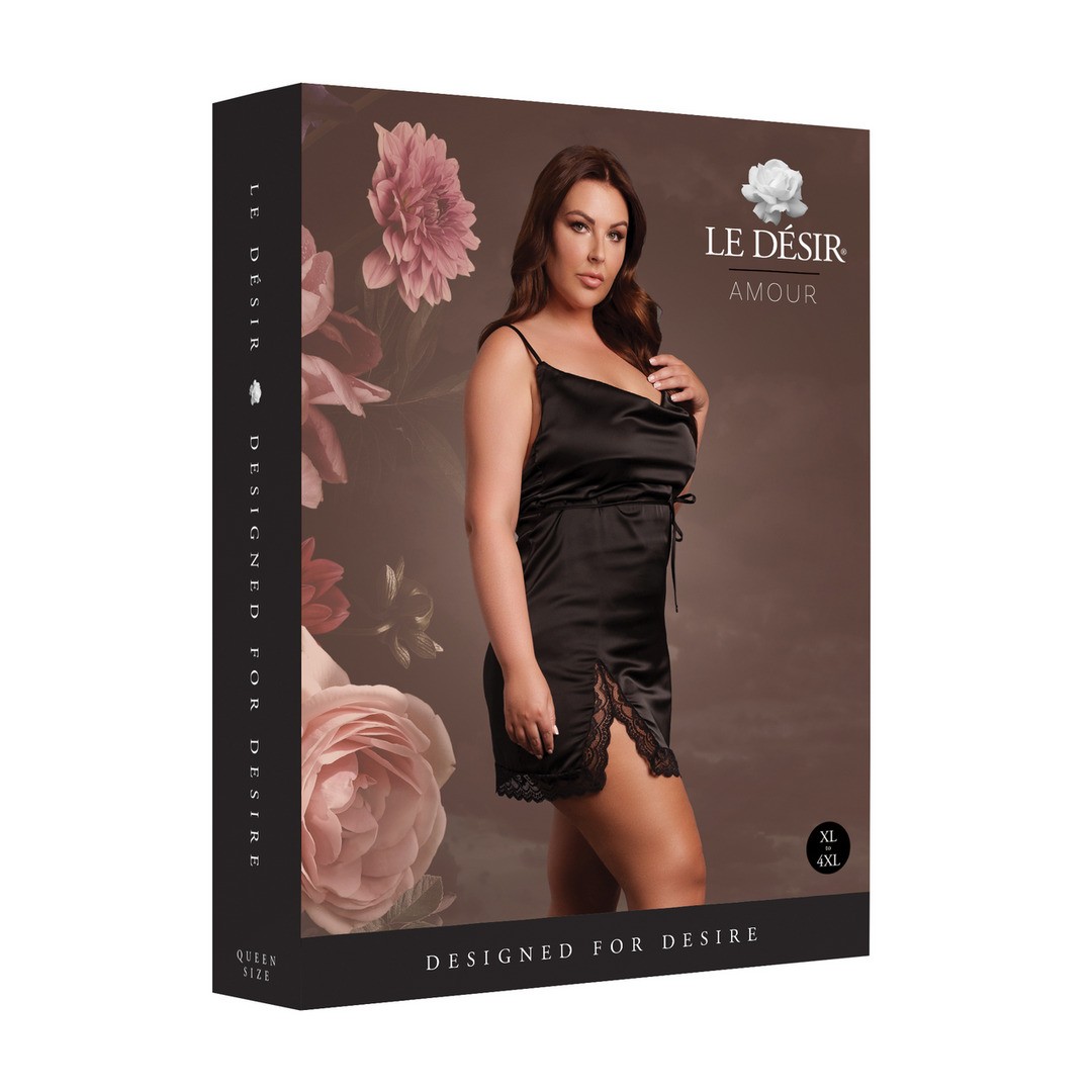 VESTIDO OPEN BACK NEGRO TALLA QUEEN LE DÉSIR - Imagen 7