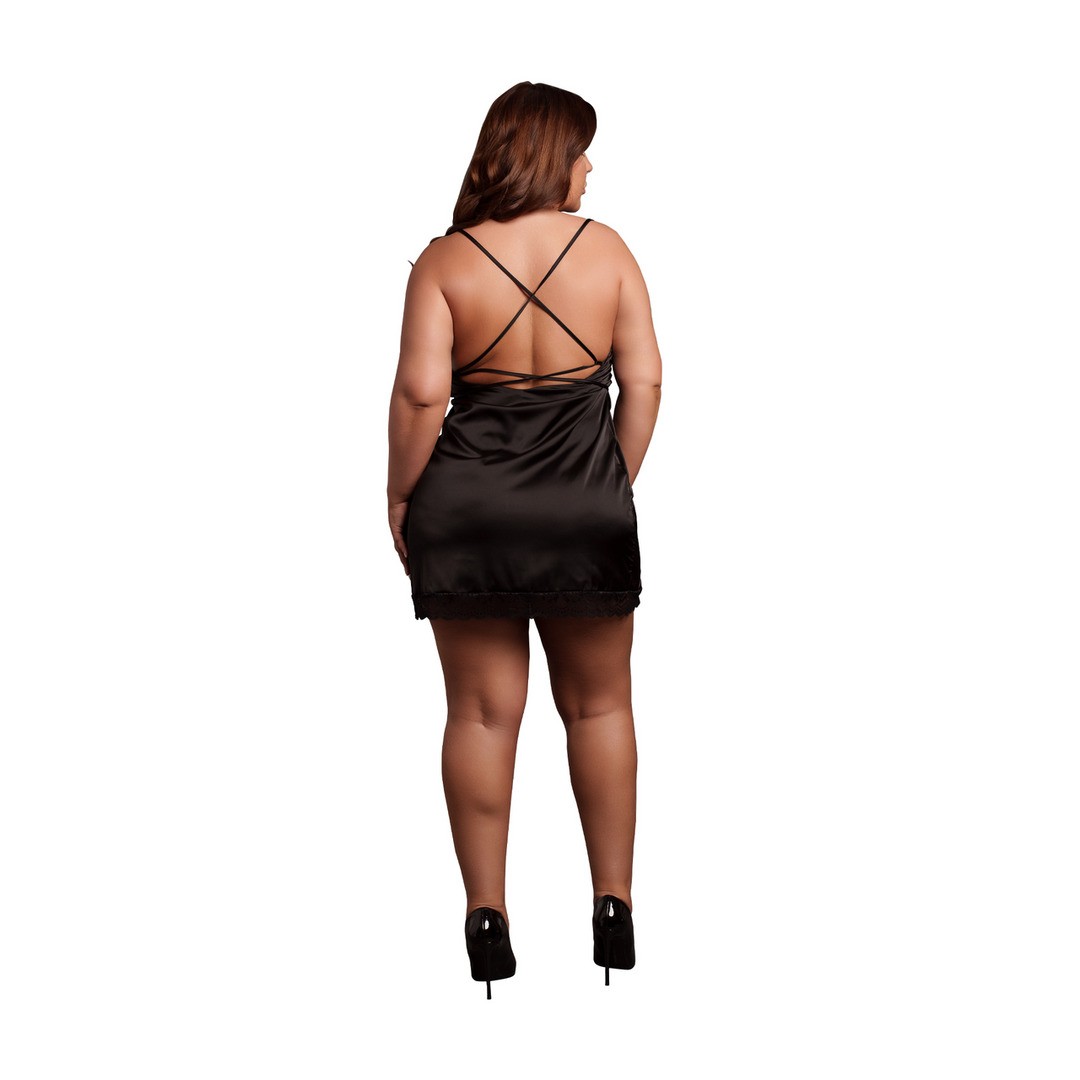 VESTIDO OPEN BACK NEGRO TALLA QUEEN LE DÉSIR - Imagen 3