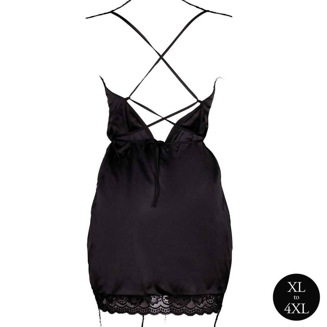 VESTIDO OPEN BACK NEGRO TALLA QUEEN LE DÉSIR - Imagen 5