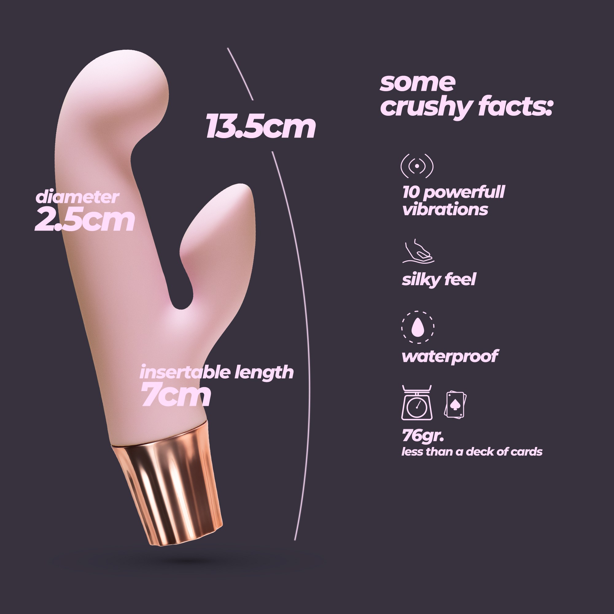 MINI VIBRADOR MELLOW CONY ROSA CRUSHIOUS - Imagen 7
