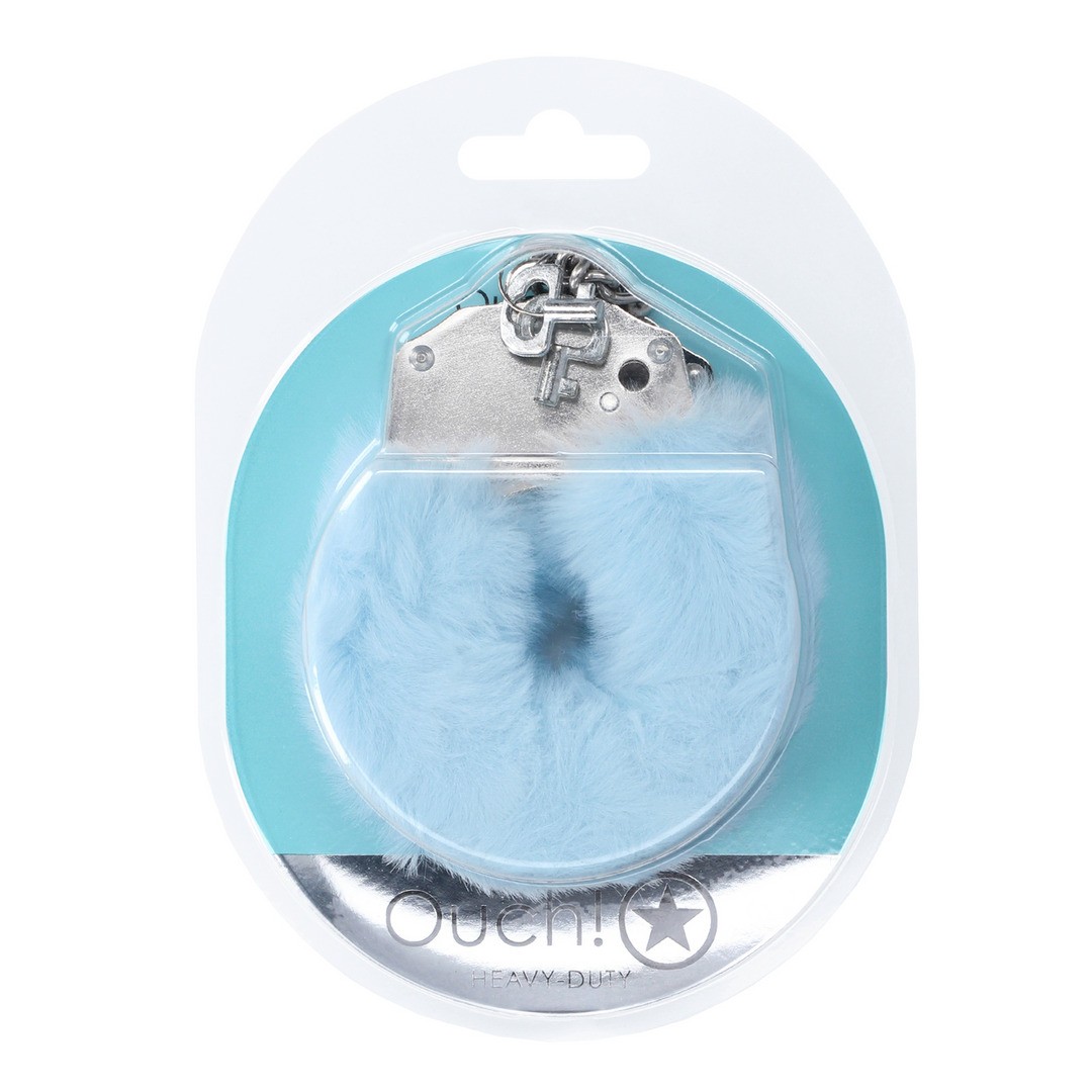 ESPOSAS DE FELPA HEAVY-DUTY FLUFFY POWDER BLUE OUCH! - Imagen 3