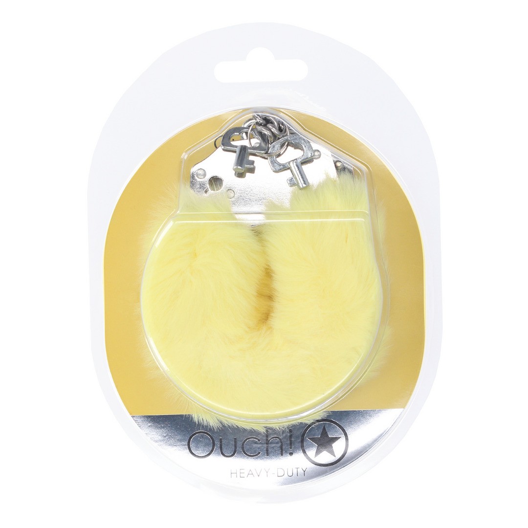 ESPOSAS DE FELPA HEAVY-DUTY FLUFFY AMARILLO OUCH! - Imagen 3