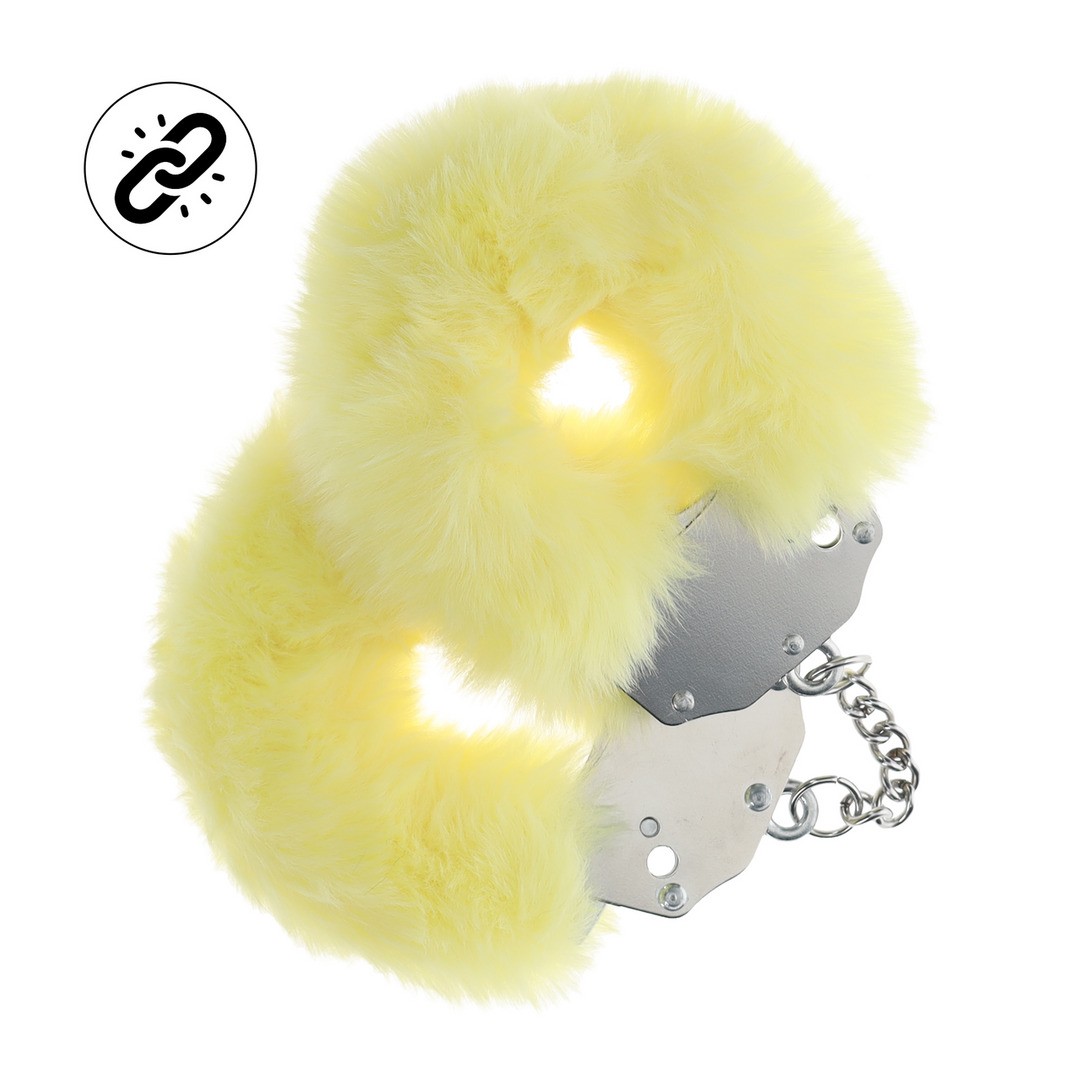 ESPOSAS DE FELPA HEAVY-DUTY FLUFFY AMARILLO OUCH!