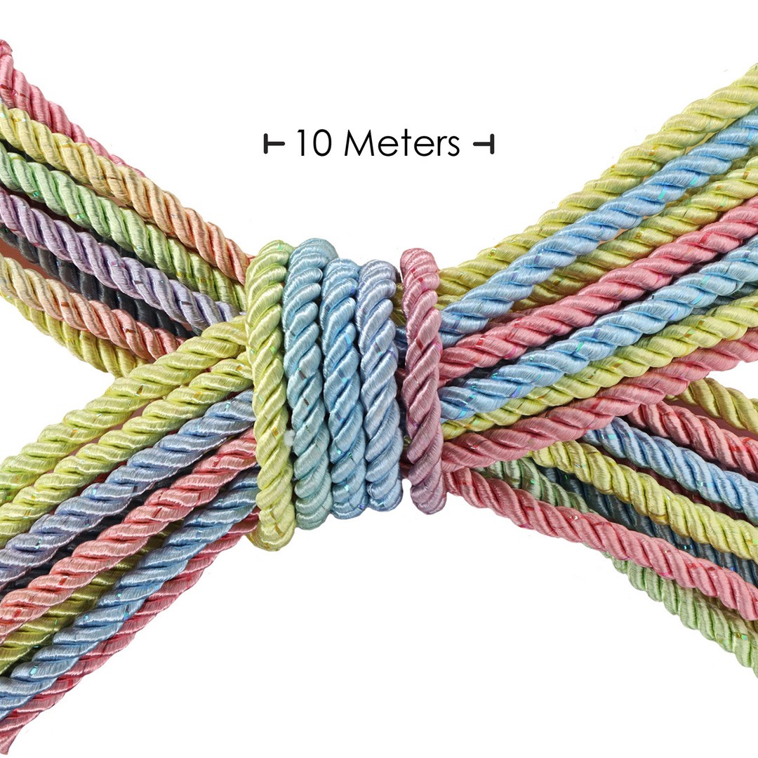 CUERDA DE BONDAGE DE POLIÉSTER 32.8 FT / 10 M MULTICOLOR PASTEL OUCH! - Imagen 3