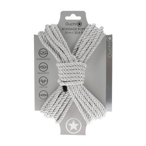 CUERDA DE POLIÉSTER PARA BONDAGE 32.8 FT /10 M PLATA OUCH!