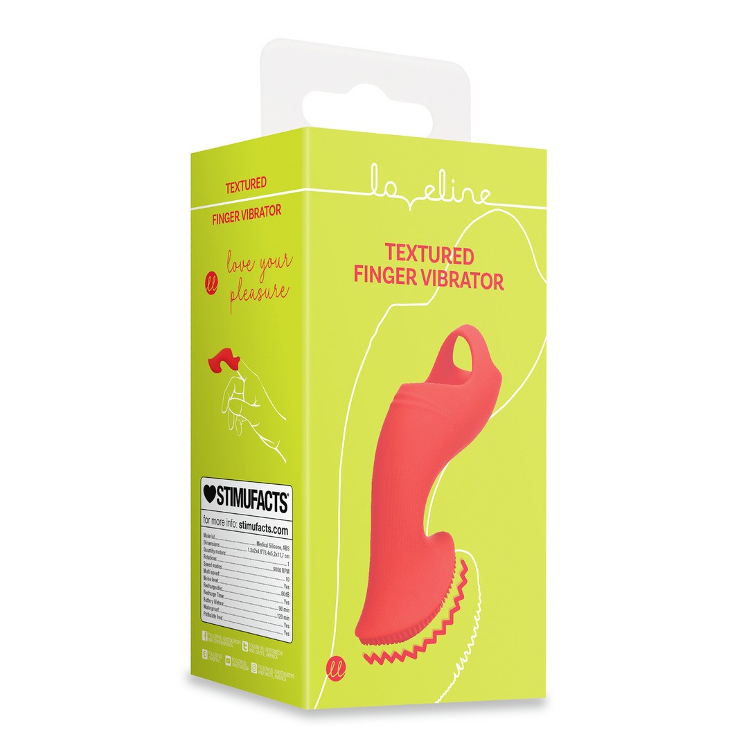 VIBRADOR DE DEDO CON TEXTURA SUNRISE RED LOVELINE - Imagen 7
