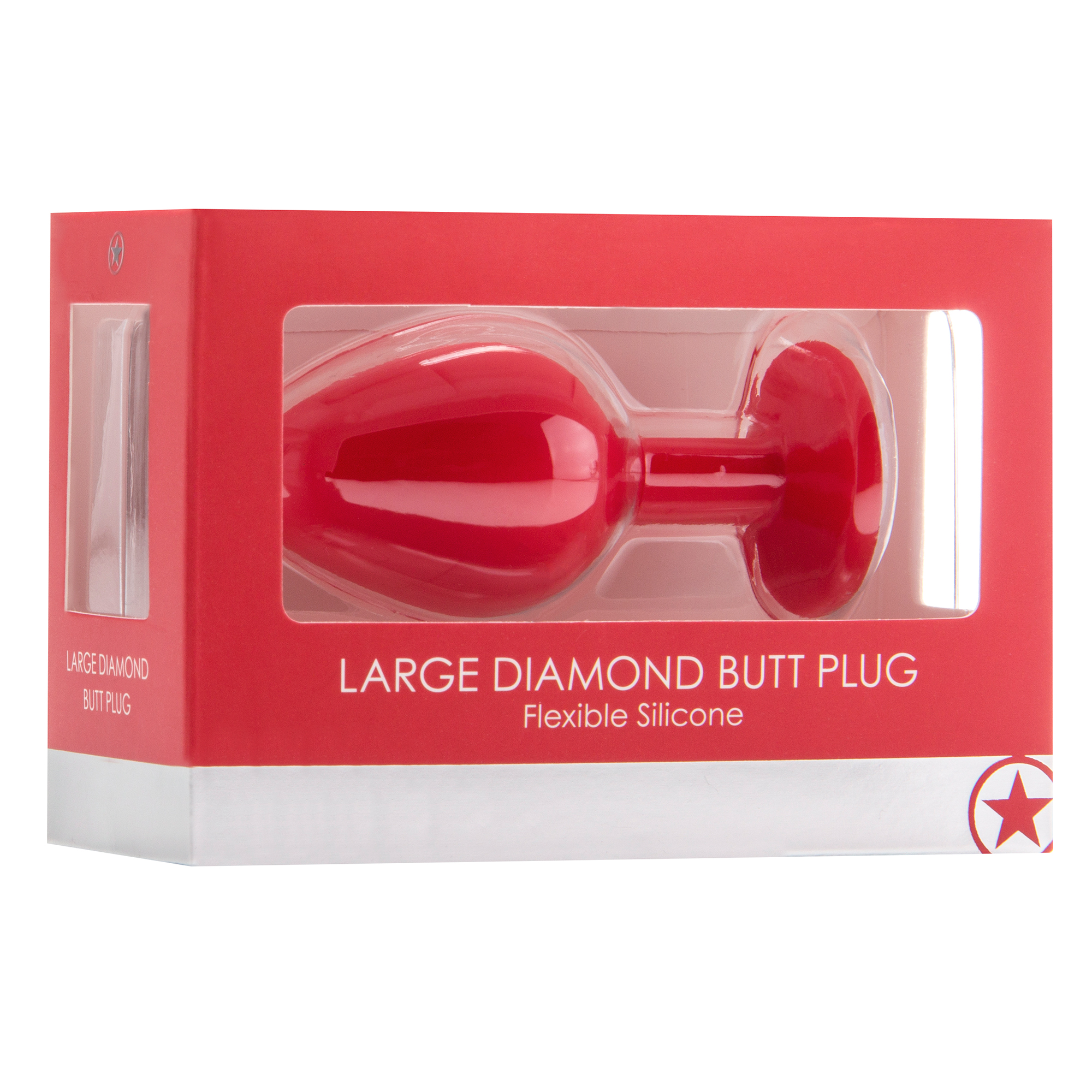 PLUG ANAL DIAMOND BUTT PLUG GRANDE ROJO - Imagen 3
