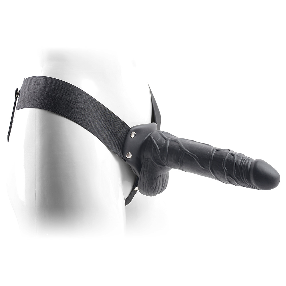 STRAP-ON HUECO CON TESTICULOS REAL RAPTURE AIR FEELING 8" NEGRO - Imagen 6