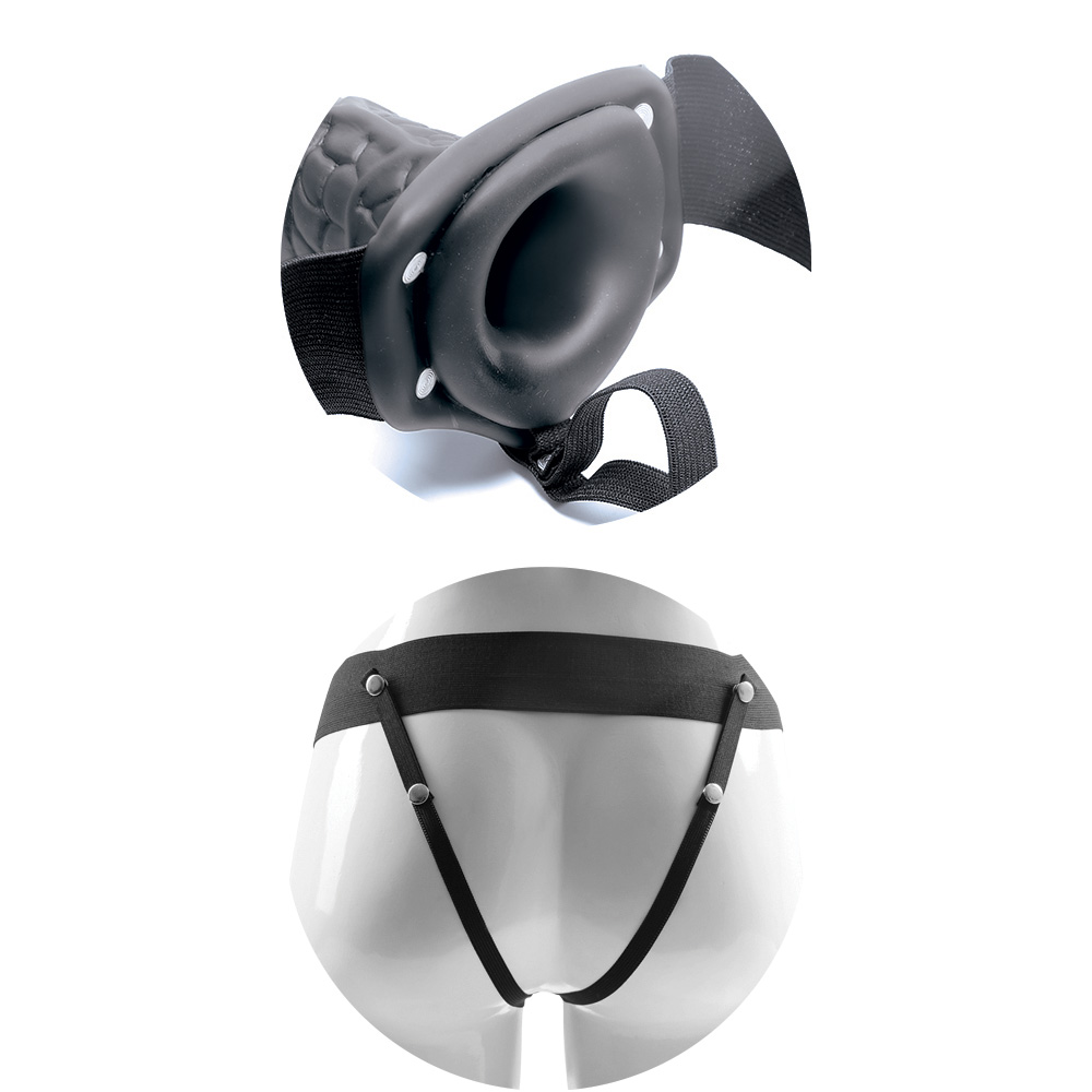 STRAP-ON HUECO CON TESTICULOS REAL RAPTURE AIR FEELING 8" NEGRO - Imagen 3