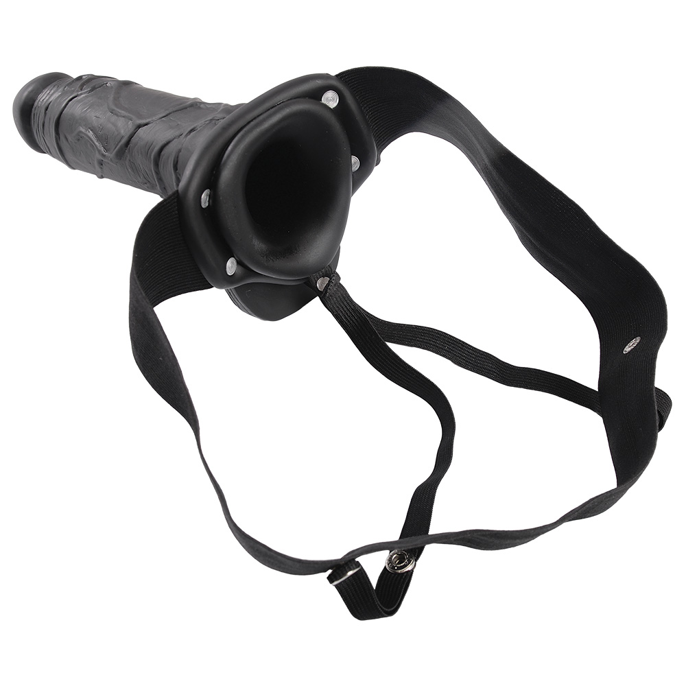 STRAP-ON HUECO CON TESTICULOS REAL RAPTURE AIR FEELING 8" NEGRO - Imagen 4