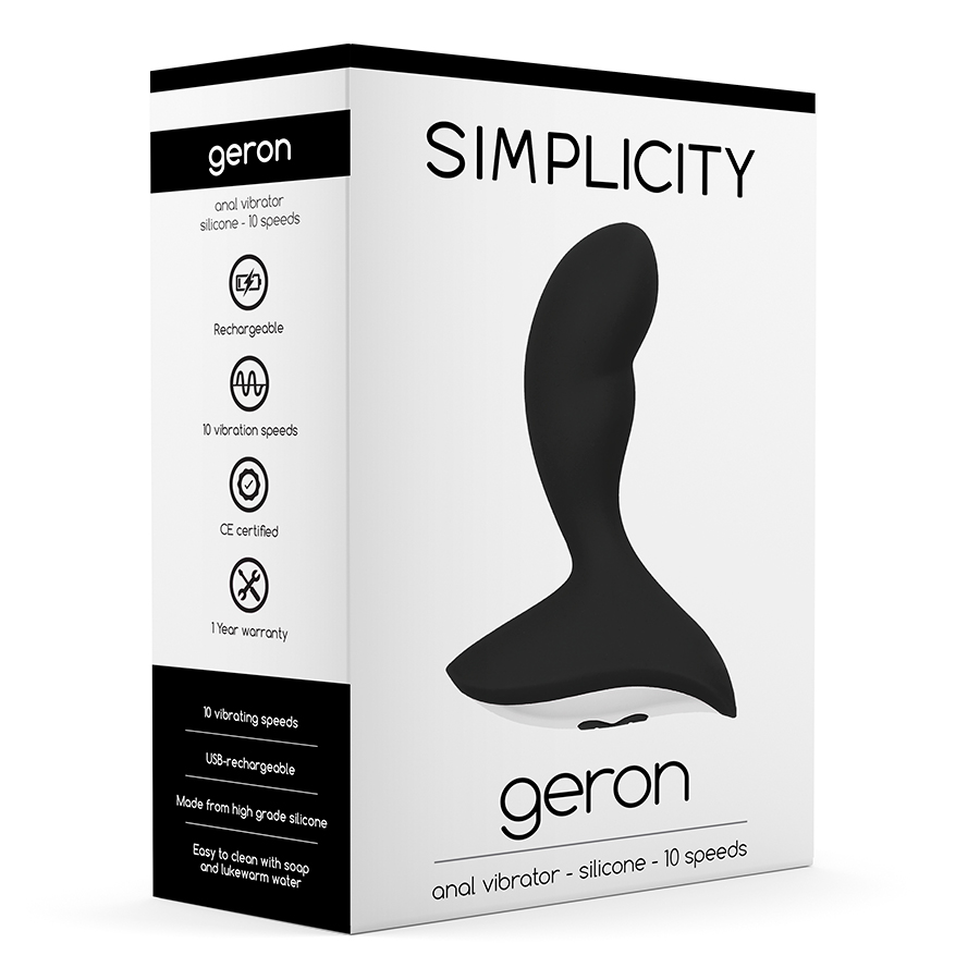VIBRADOR ANAL RECARGABLE GERON SIMPLICITY NEGRO - Imagen 3