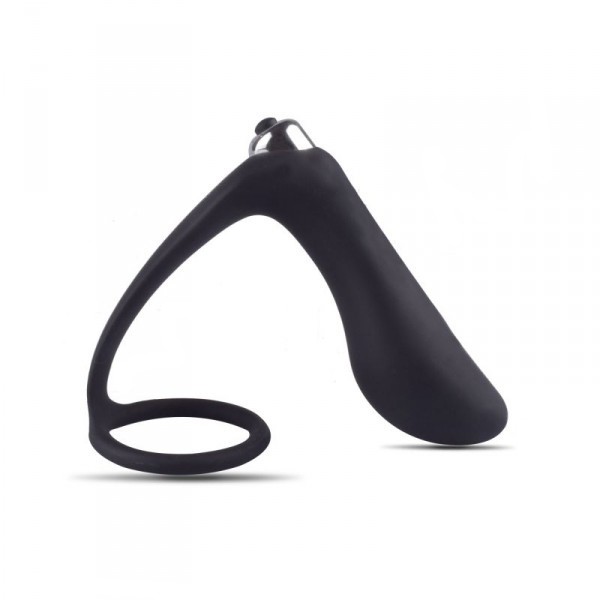 PLUG ANAL VIBRATORIO CON ANILLO P-RING DARK SIDE NEGRO - Imagen 4