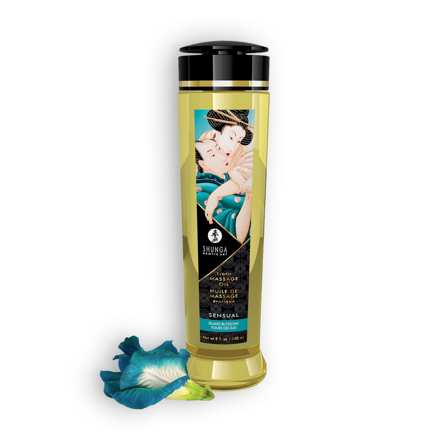 ACEITE DE MASAJE SHUNGA SENSUAL ISLAND BLOSSOMS 240ML - Imagen 3