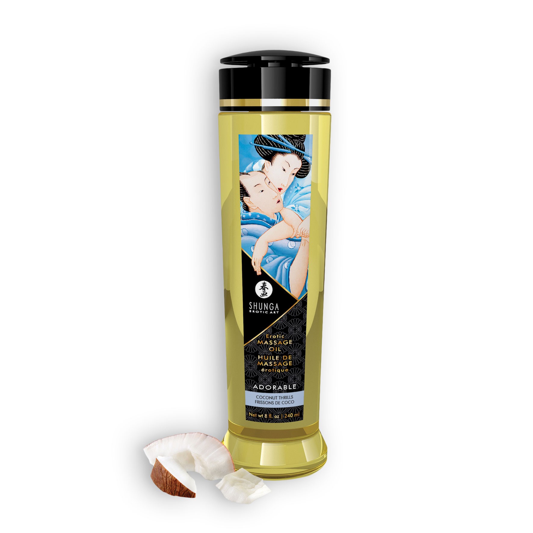 ACEITE DE MASAJE SHUNGA ADORABLE EMOCIONES DE COCO 240ML - Imagen 3