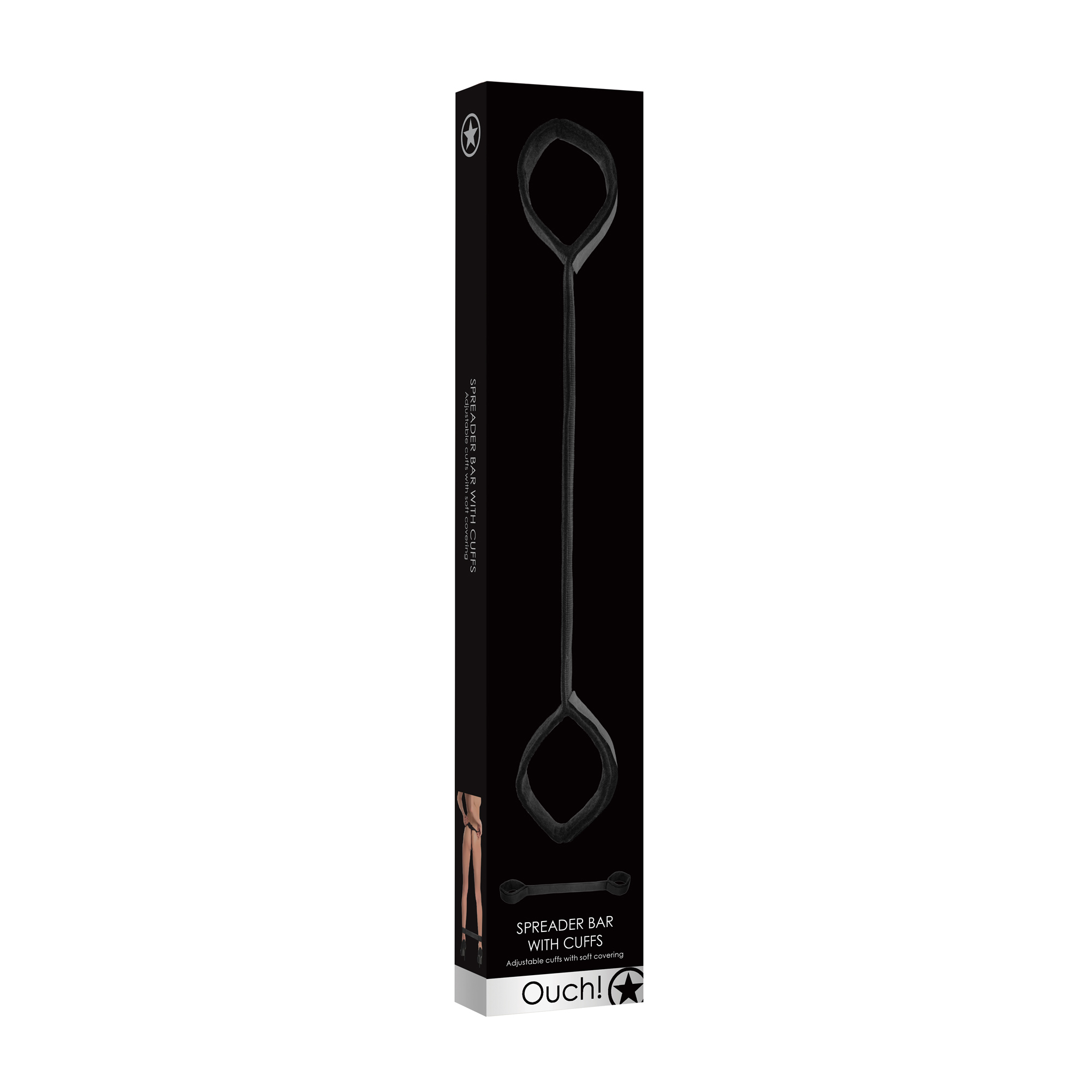 BARRA SEPARADORA CON ESPOSAS OUCH! SPREADER BAR WITH CUFFS NEGRA - Imagen 6