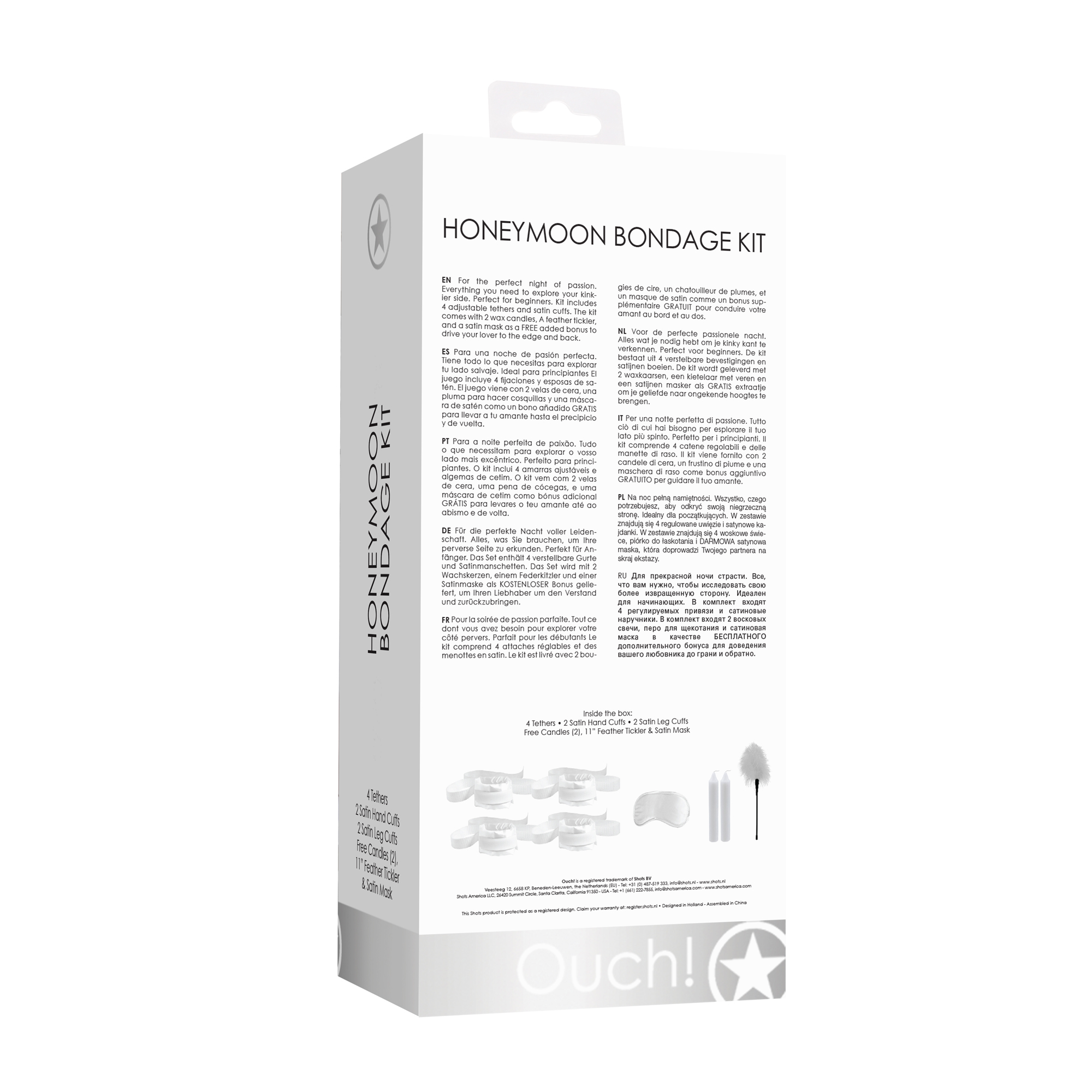 KIT DE RESTRICCIÓN HONEYMOON BONDAGE KIT OUCH! BLANCO - Imagen 4