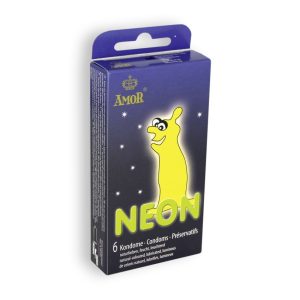 PRESERVATIVOS FLUORESCENTES NEON 6 UNIDADES