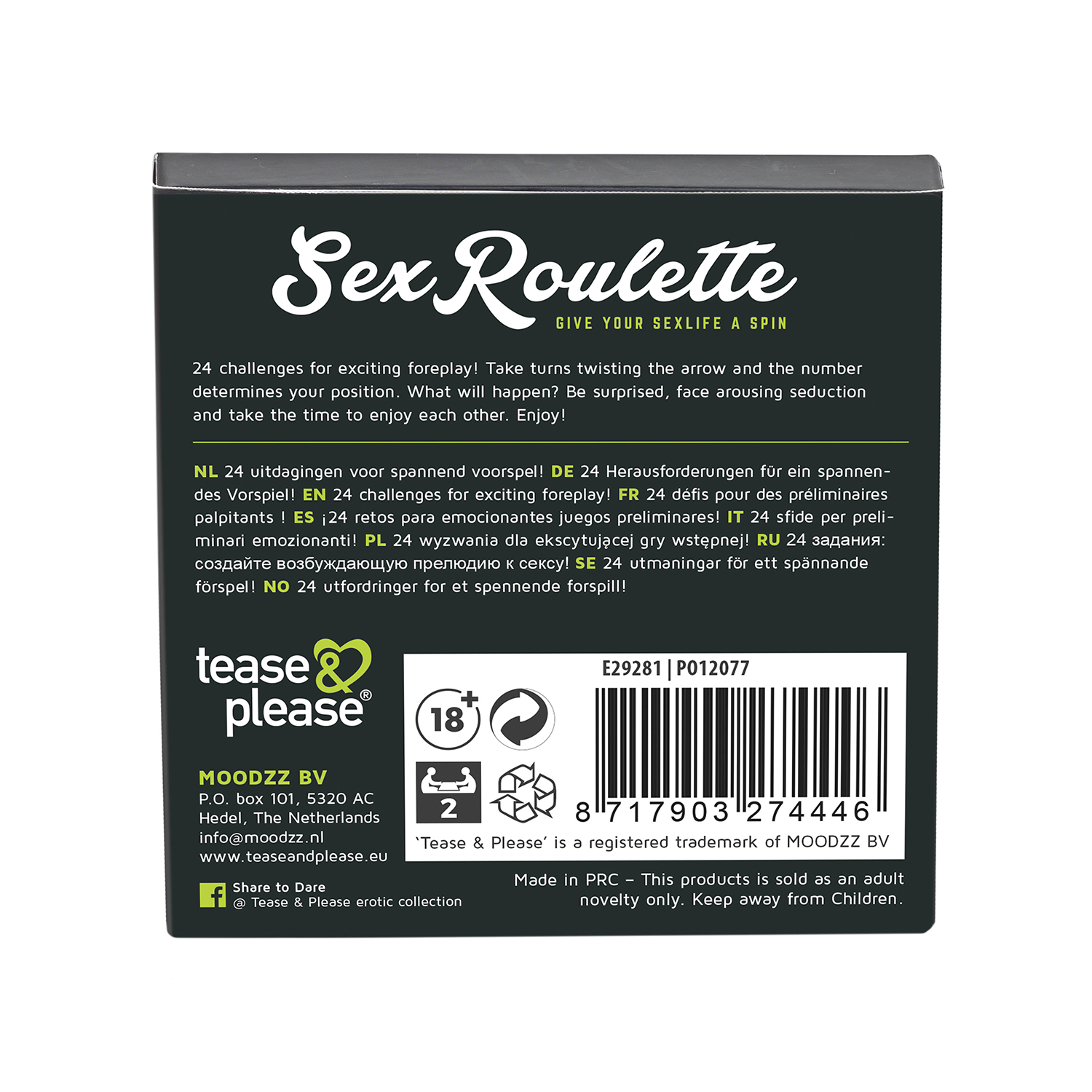JUEGO SEX ROULETTE FOREPLAY NL-DE-EN-FR-ES-IT-PL-RU-SE-NO - Imagen 4