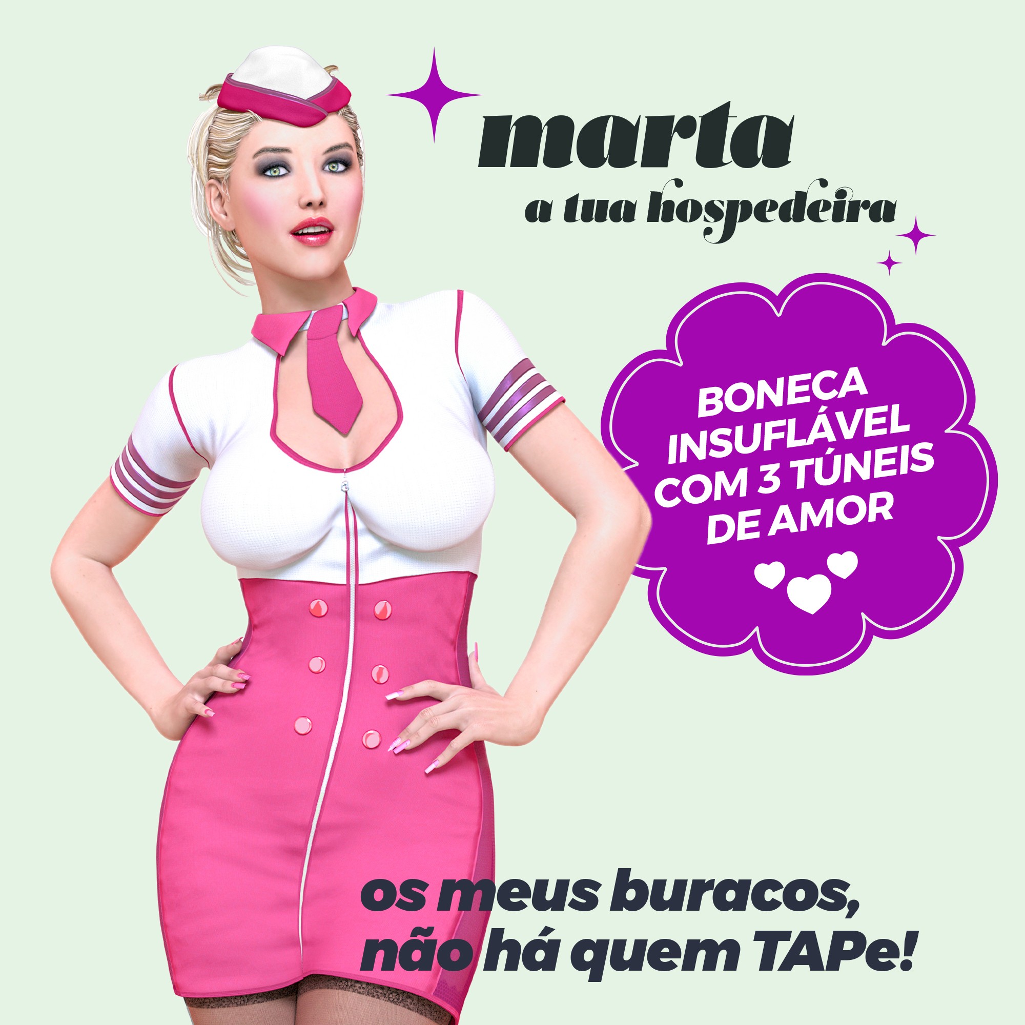 MARTA LA AZAFATA MUÑECA INFLABLE RUBIA CRUSHIOUS - Imagen 10