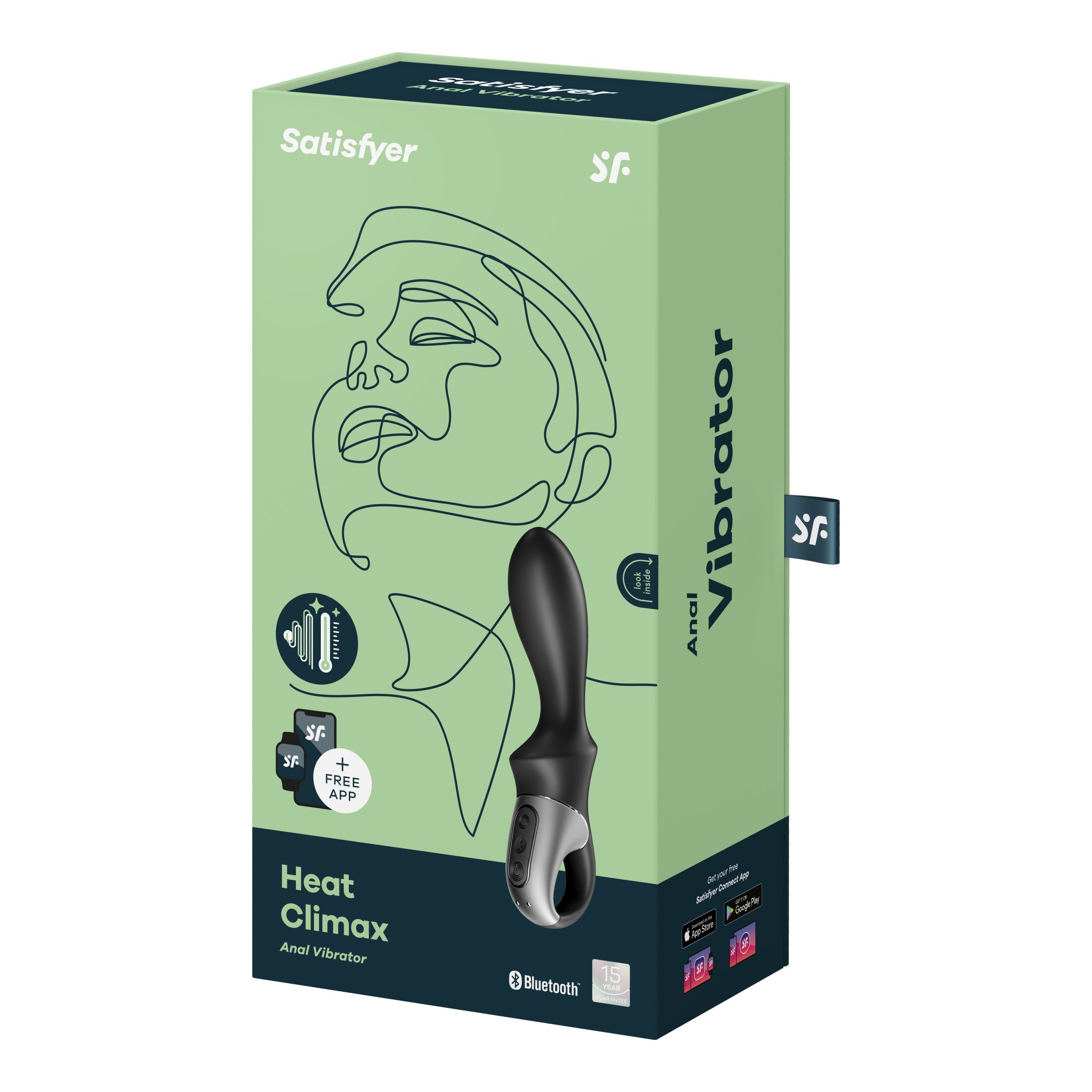 VIBRADOR HEAT CLIMAX CON APP SATISFYER PRETO - Imagen 9