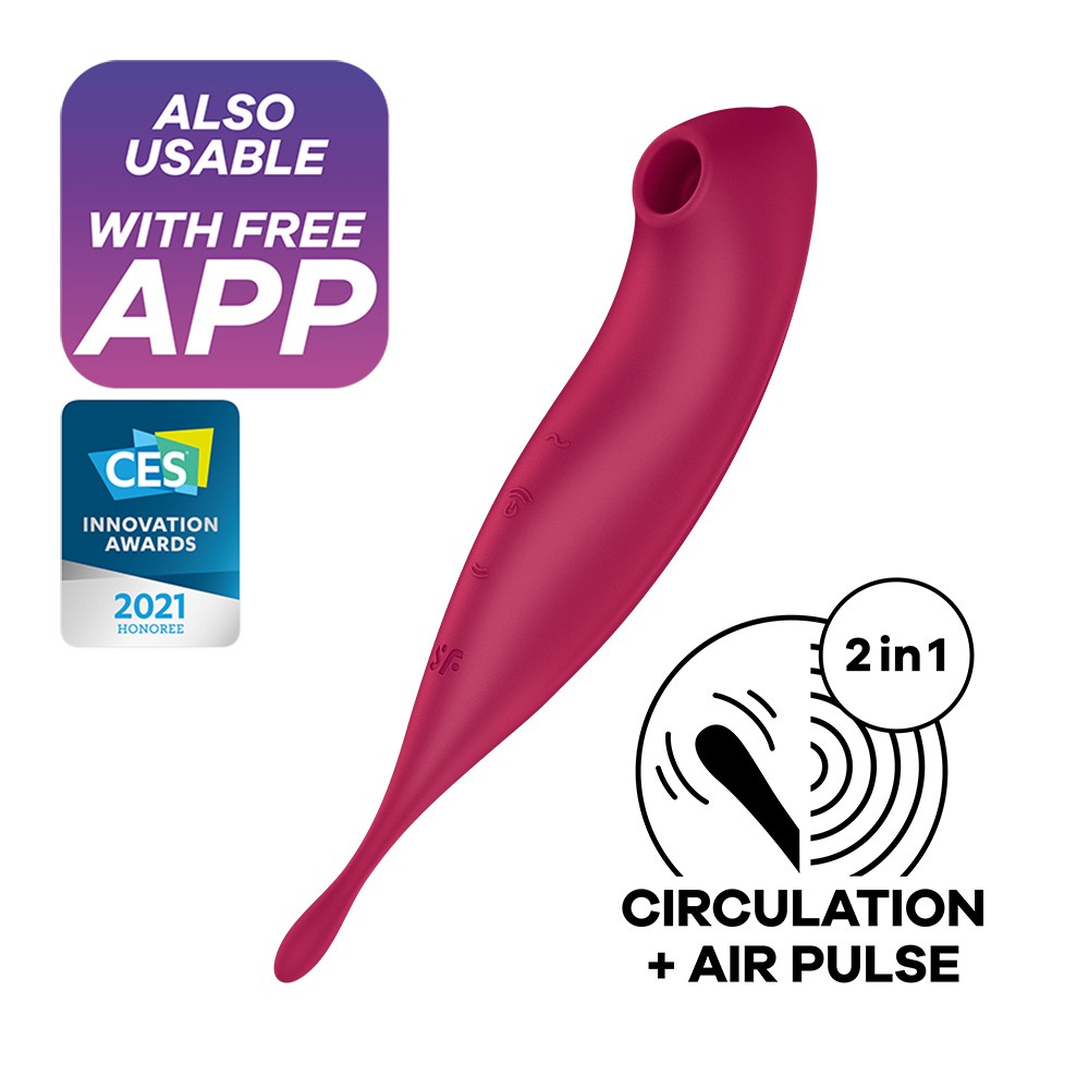 VIBRADOR TWIRLING PRO SATISFYER CON APLICACIÓN CONNECT ROJO - Imagen 8
