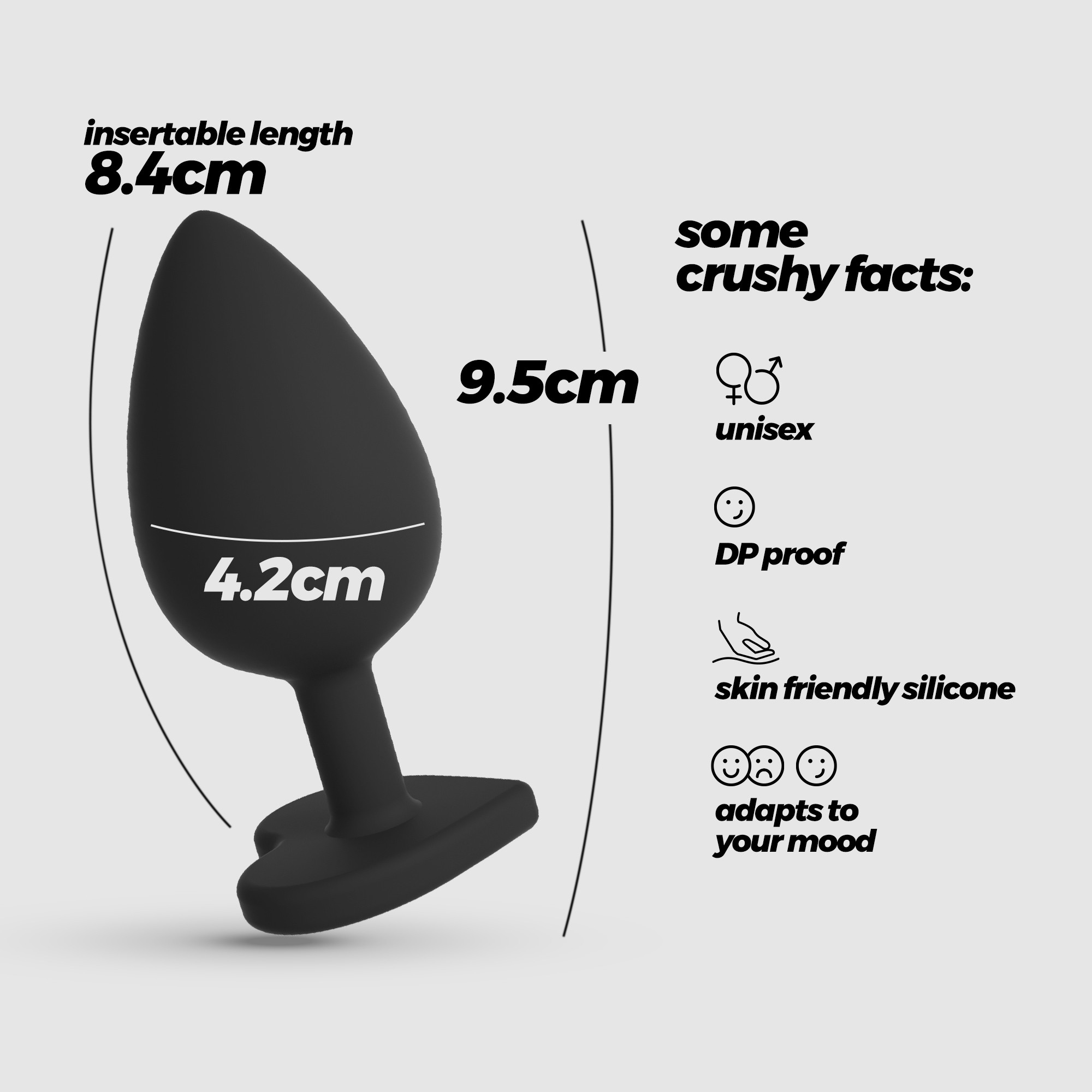 CUORE PLUG ANAL GRANDE CON 4 JOYAS INTERCAMBIABLES CRUSHIOUS - Imagen 9