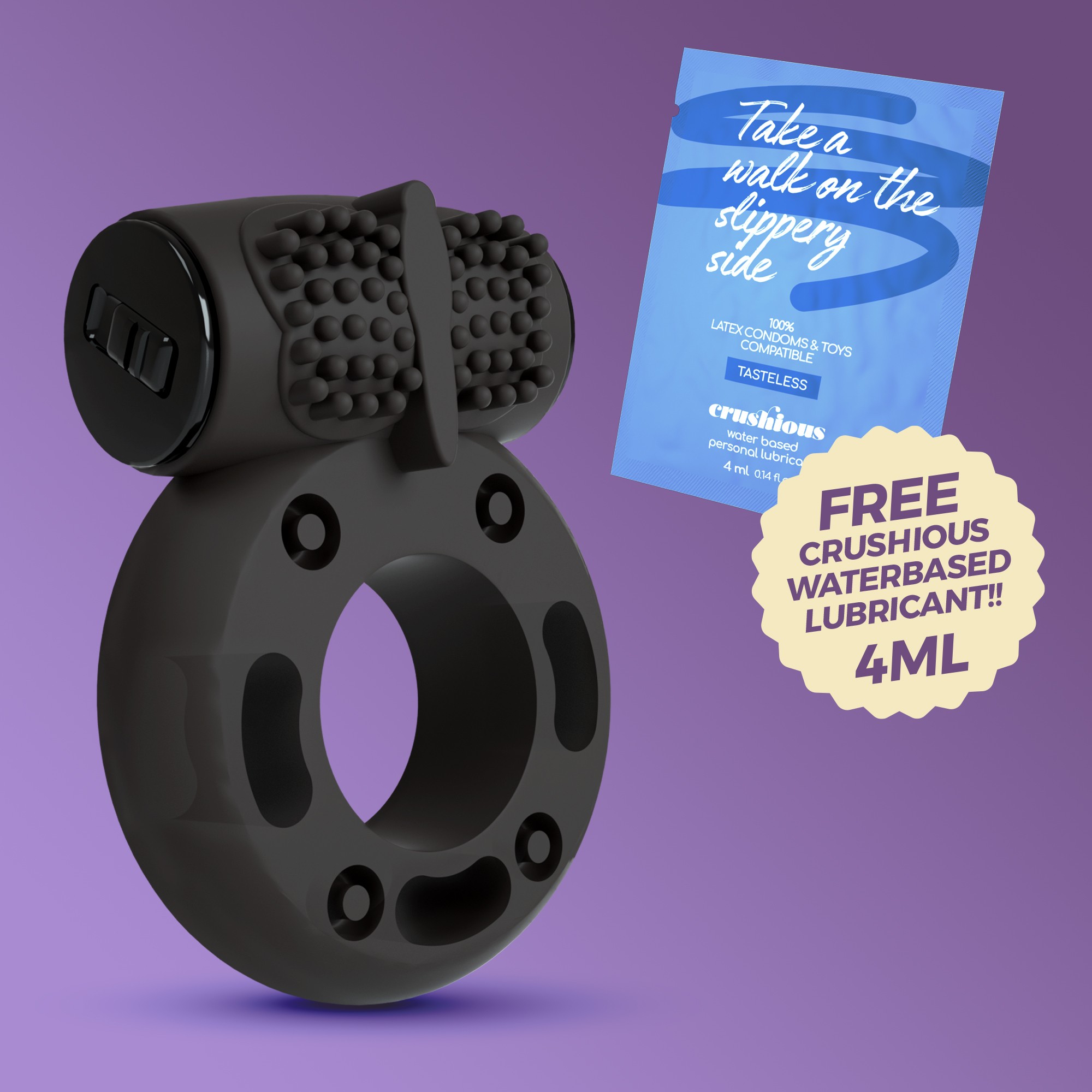 ANILLO PARA EL PENE CON BALA VIBRADORA BOOSTER CRUSHIOUS - Imagen 9