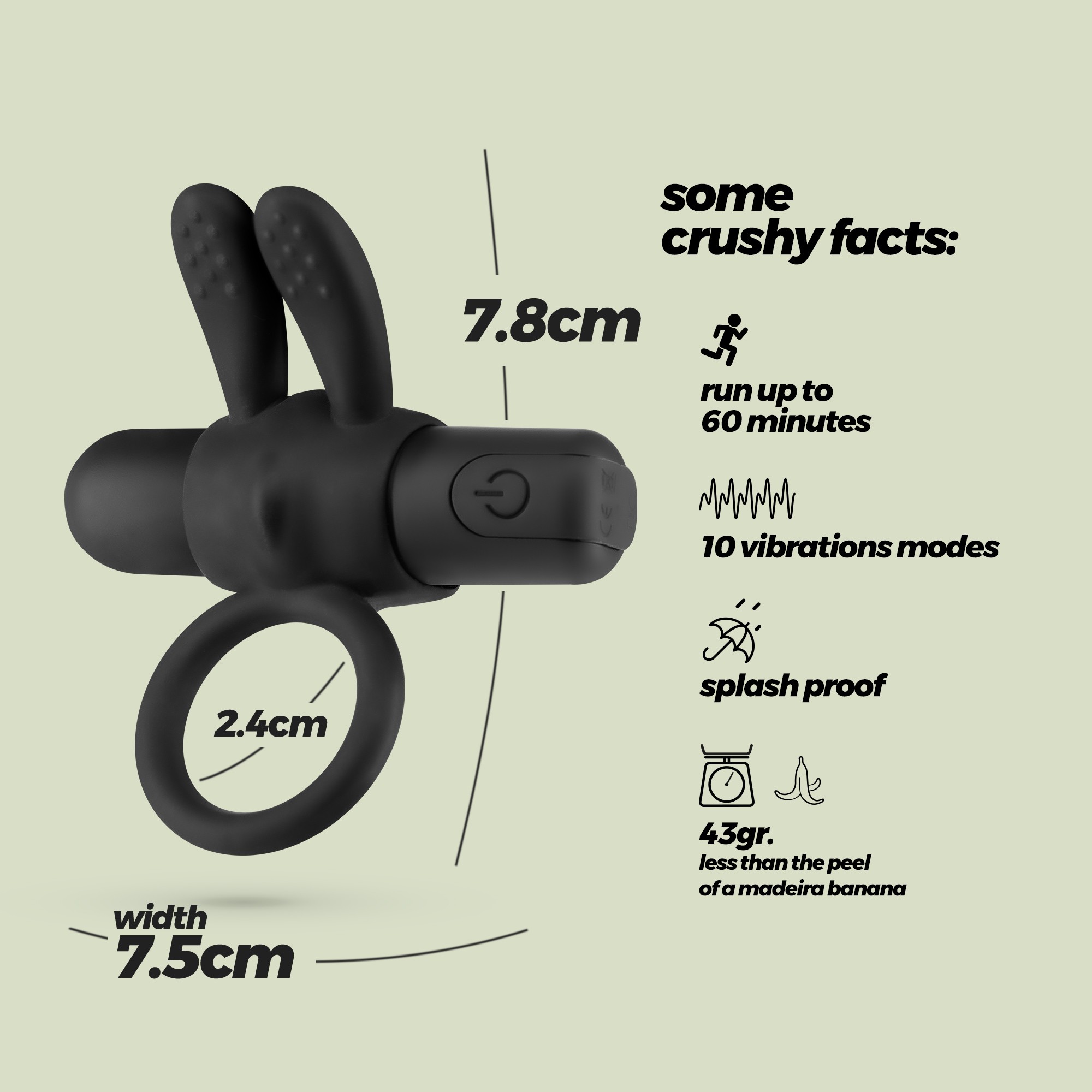 WONKA ANILLO PARA EL PENE CON BALA VIBRADORA RECARGABLE CRUSHIOUS - Imagen 5